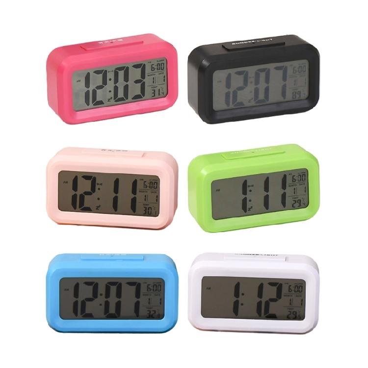 Plastic Digital Clock Temperature Calendar Display 1 Alarm Group Auto Nightlight Snoozes Function Household Essential