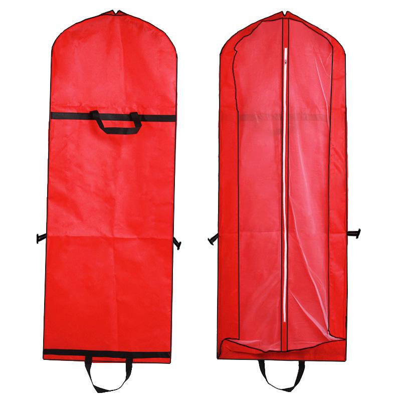 Capa Dobrável de TNT para Vestido de Noiva e de Noite à Prova de Pó com Bolsa de Mão de Uso Duplo