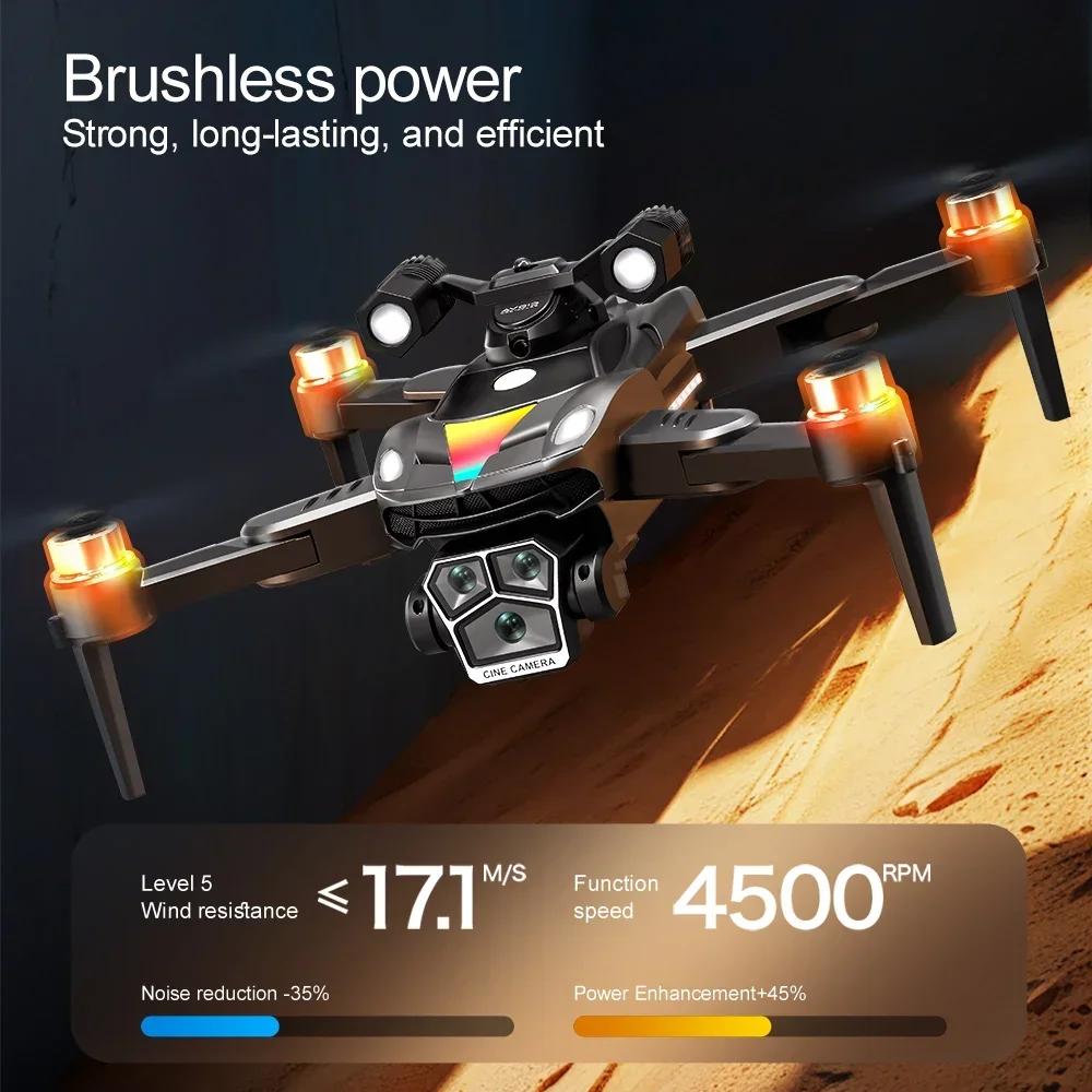 V188 Drone with Dual Lens WIFI Professional Aerial 6k Camera RGB Gradient Light Searchlight Light Flow Brushless Folding Drone