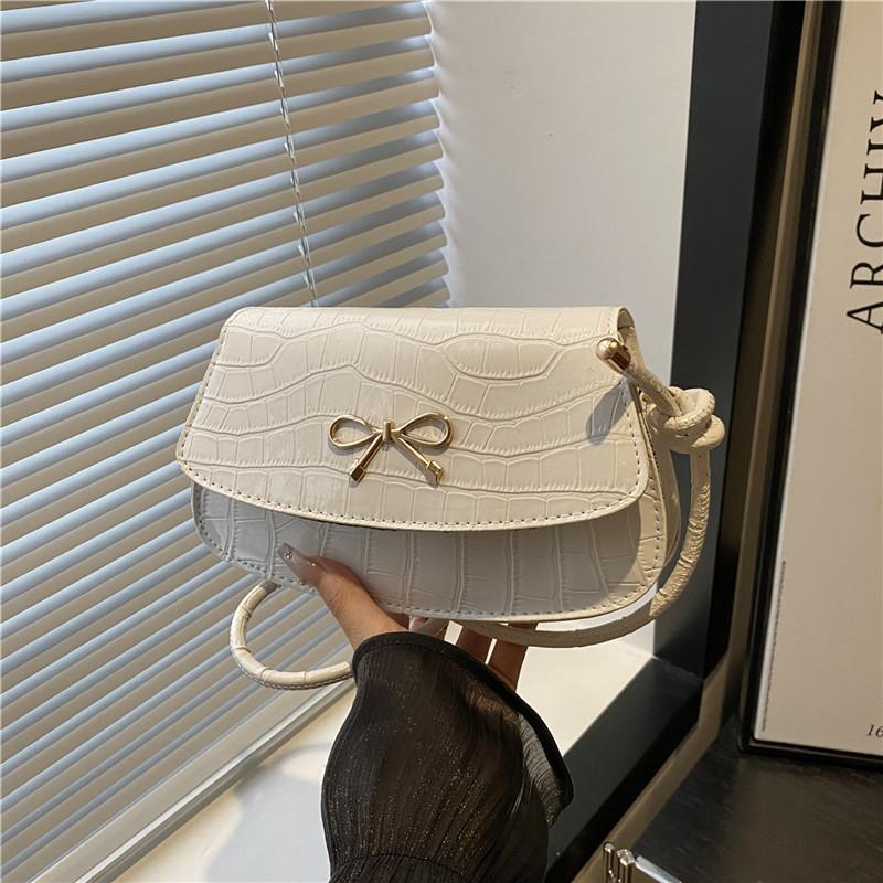Fashion Bow Shoulder Armpit Bag Beautiful Solid Color Summer Simple Commuter Versatile Messenger Bag Women