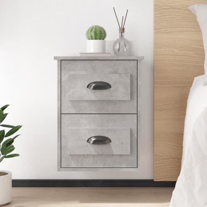 VidaXL Wall-mounted Bedside Tables 2 Pcs Concrete Grey 41.5x36x53 Cm 816401