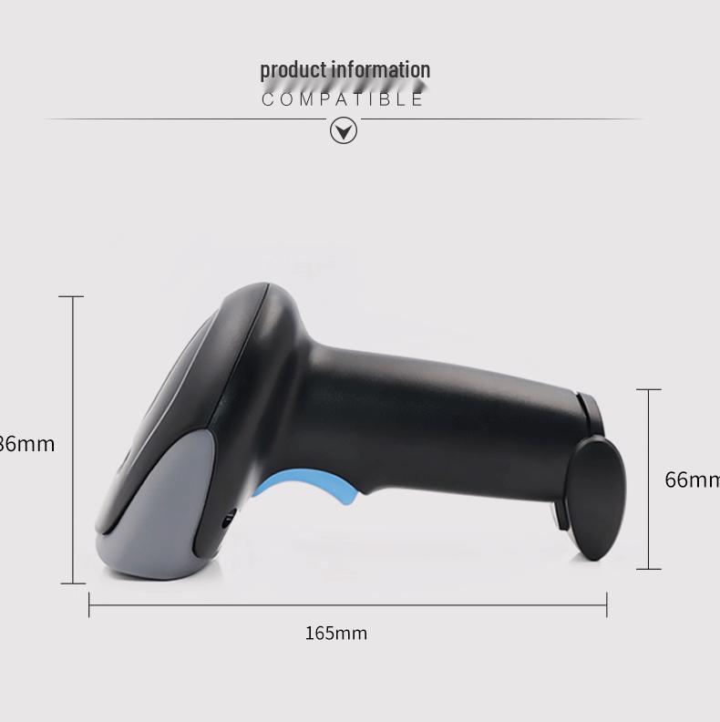 Youku Bluetooth Wireless 2D Laser Barcode Scanner for Supermarket, Cash Register, and Logistics