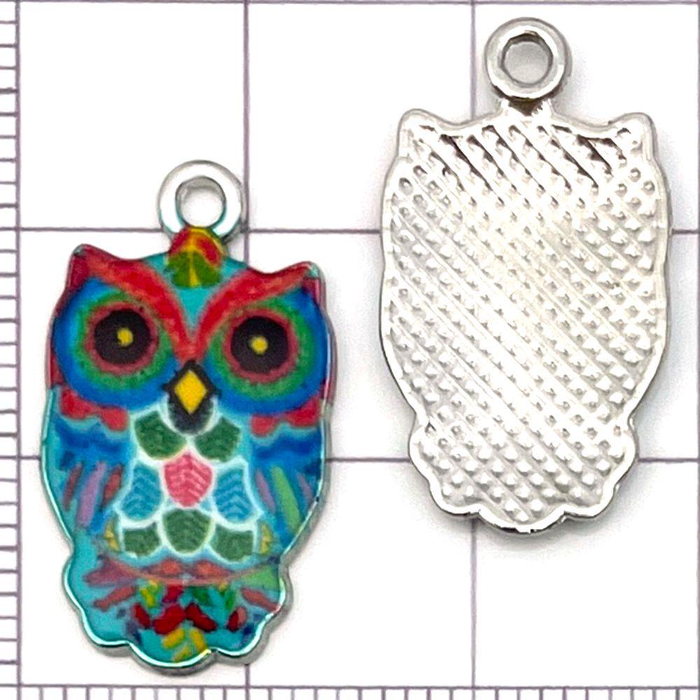 Colorful Owl Enamel Charms, 20pcs - Alloy Pendants for DIY Bracelets & Necklaces