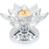 Rutschfester Lotus-Kerzenhalter Metallbasis Klarer Blumenkerzenständer Heimdekoration