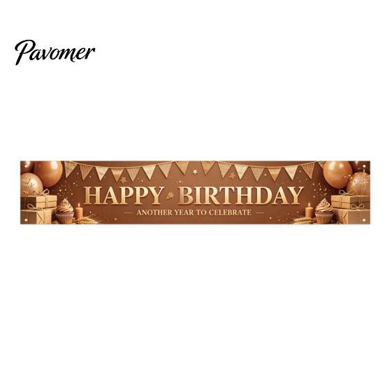 Birthday Decoration Banner Large Happy Yard Sign, 70 x 15 Inch Neon Cyberspace Theme Outdoor Backdrop for Boys Girls Party Supplies Portable