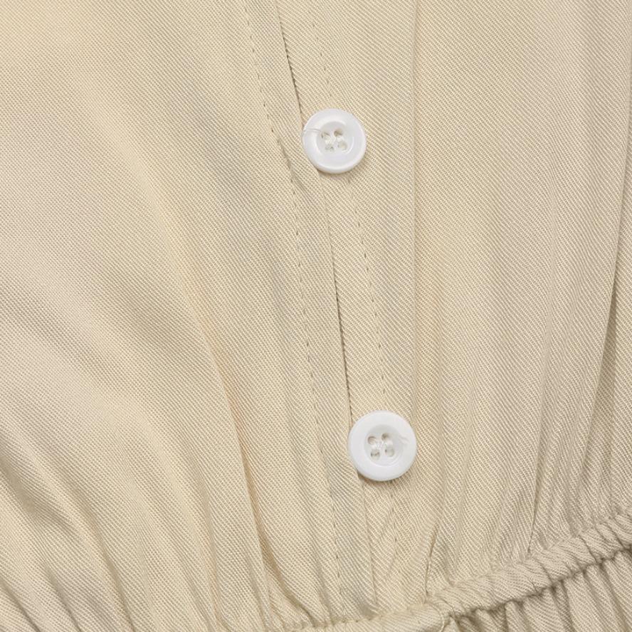 YYFS Women's Fashion Summer Spring Solid Color Print Short Sleeve V-Neck High Waist Casual Dresses