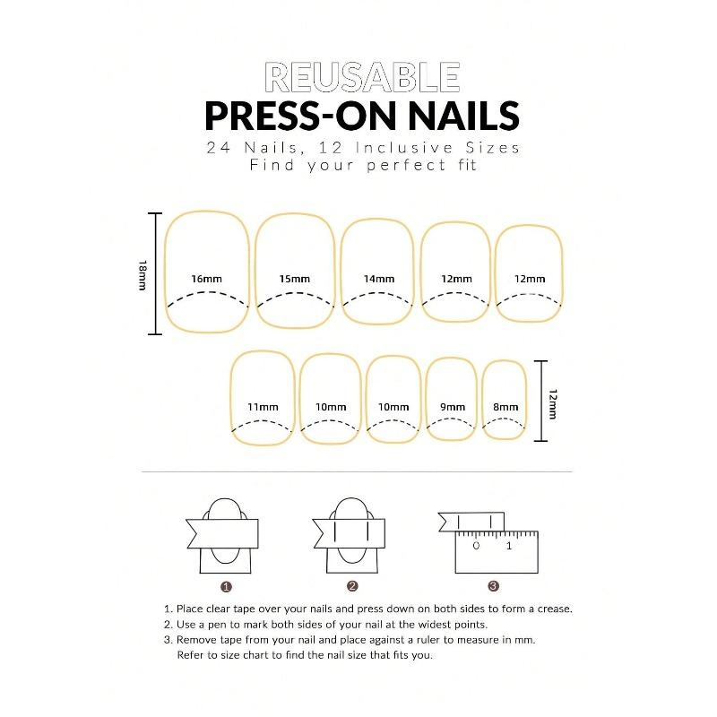 24pcs Short Square Fake Nails Simple Colorful Press On Nails Wearable False Nail For Women New Year Gift Nail Supplies