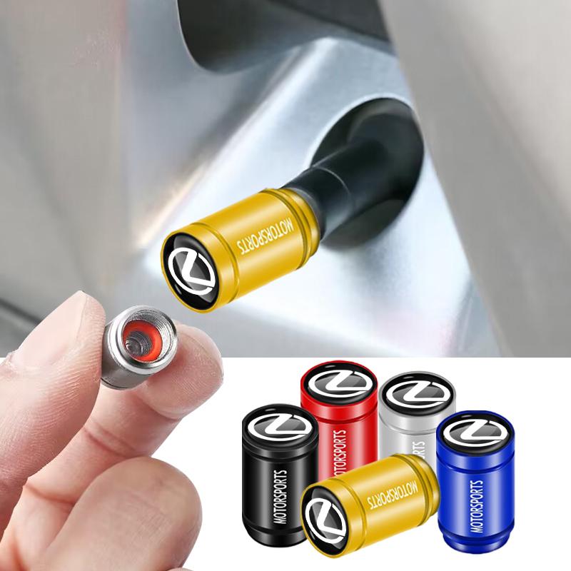 4Pcs Metal Car Wheel Tire Valv Cap Waterproof Dustproof Cover For Lexus IS250 IS200 CT200h GS300 LS430 RX450h LX570 IS300 ADR1