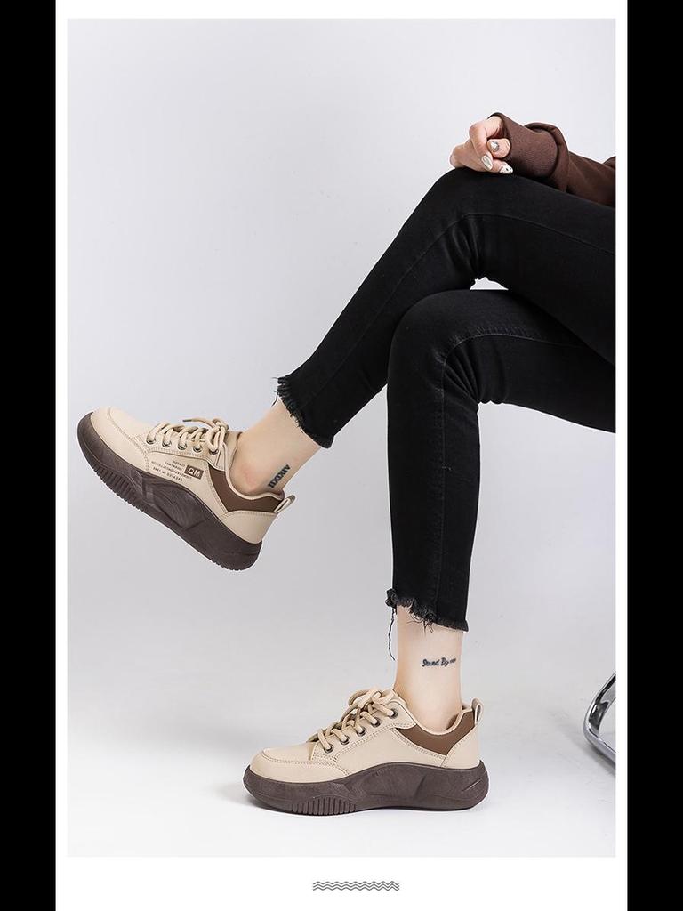 XQ5801 Pantofi sport de damă la modă pentru vară 2024, cu talpă groasă care mărește înălțimea, casual, stil coreean