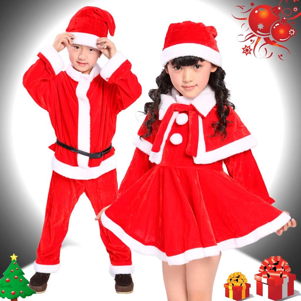 Vasarhely Santa Claus Cosplay Costume for Boys and Fluffy Santa Cosplay Costume for Events and Recitals Kids, Girls, Material, Children's Set, Gift,