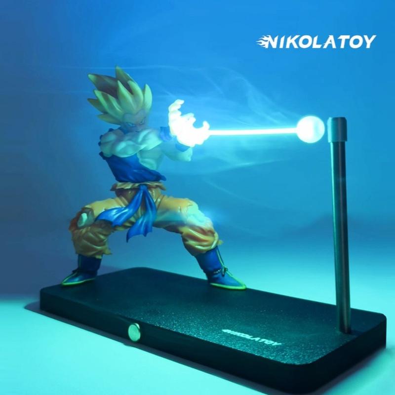 Nikolatoy Genuine Gift Box Packaging Goku Kakarot Magnetic Induction Atmosphere Table Lamp Collectible Decor For Anime Fans