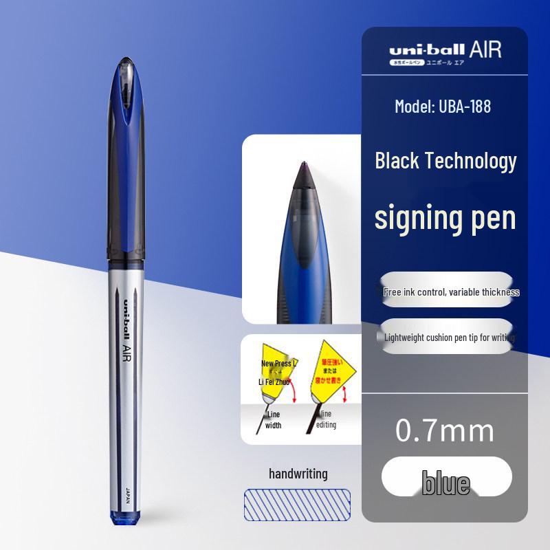 UNI Mitsubishi UBA188 Black 0.5mm Neutral Pen for Smooth Signature & Sketching. 0.7mm