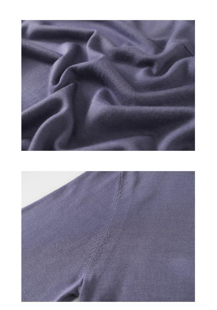 Xiao He Women's 2025 Autumn Wool & Mulberry Silk Blend Polo Collar Knit Pullover