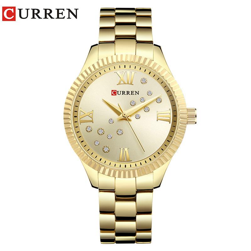 CURREN Nouvelle Montre Femme Tendance Marque Haut de Gamme Luxe Dame Fille Montre-bracelet Or Rose Bracelet Acier Inoxydable Montre Féminine Cadeau