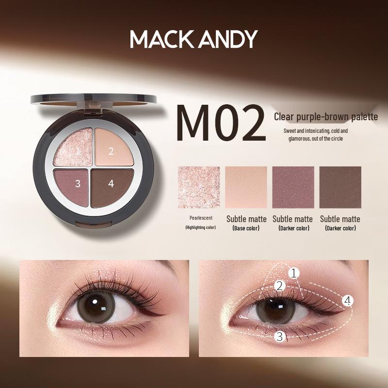 

Heart-Fluttering Quad Eyeshadow Palette: Matte, Shimmer, and Pearl Highlights for Bright, Stunning Eyes 4.5g