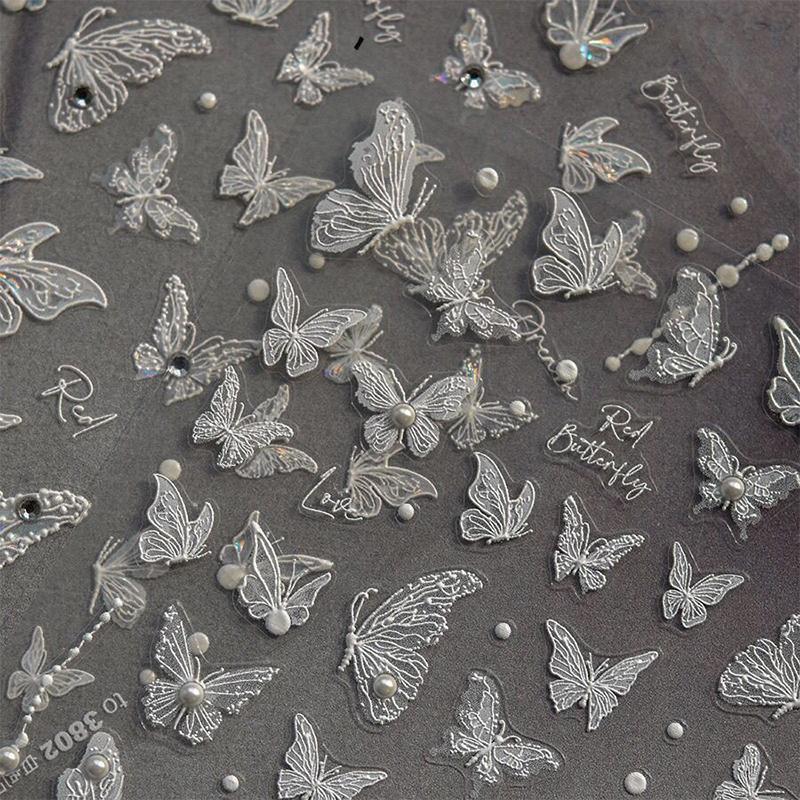 Exquisite selbstklebende Nagelkunst-Dekorsticker Niedliche Schmetterlings-Nagelkunststicker Kreative Feen-Nagelkunststicker Geschenke