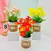 Simulierte Blumenvase mit Design-Pad aus Leinenbeflockung, langlebige nordische künstliche Pflanzenvase für Zuhause, Garten, Büro