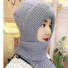 Hat Autumn and Winter Women's Cold-proof Hat, Scarf Integrated Middle-aged Mother Hat, Warm Hat, Ear Protection, Wind and Cold Wind and Snow Hat