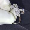 Bow Tie Square Zirconia Ring Elegant Luxury Simulated Diamond Wedding Ring for Women