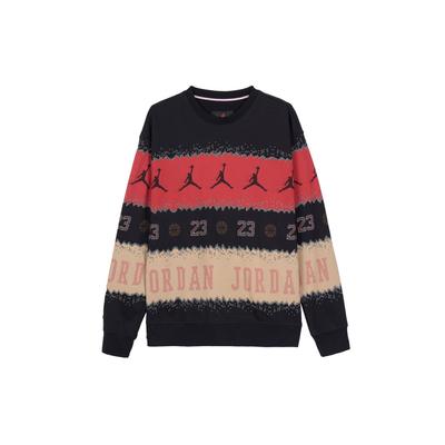 Jordan Felpa casual a maniche lunghe Essentials con stampa logo festivo e fodera in pile da uomo rosso nero FD7464-687