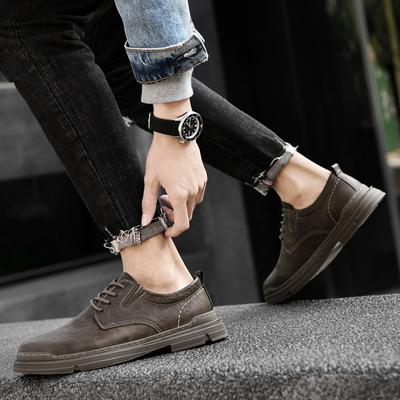 Fashion Men Classy Outdoor Soft Sole Casual Shoe Leather Comfortable Leather Handmade Daily Sports Shoes Breathable Trendy Brand Sneakes