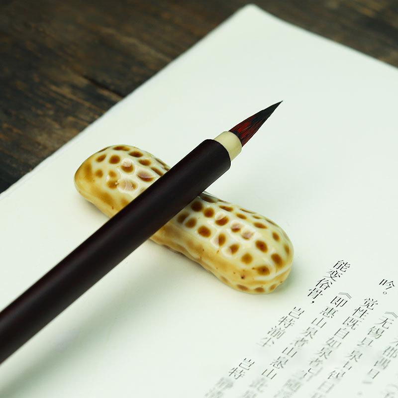 Mini søt dyr Paint Pensel Pen Rest Keramiske Ornamenter Kinesisk kalligrafi Skrivepennholder Håndverk Penn Pute NYHET