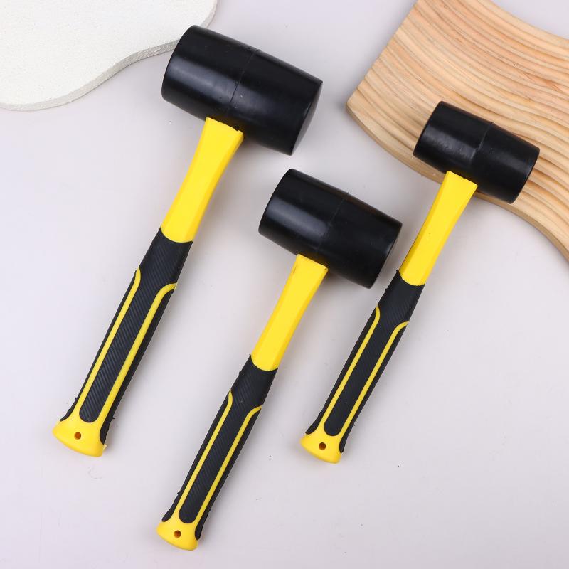 Black American Fiber Handle Rubber Hammer Elastic Hammer Ceramic Tile Floor Leather Hammer Installation Hammer