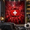 Wall Hanging Tapestry Switzerland Football Print Cloth for Living Room Bedroom Home Decor