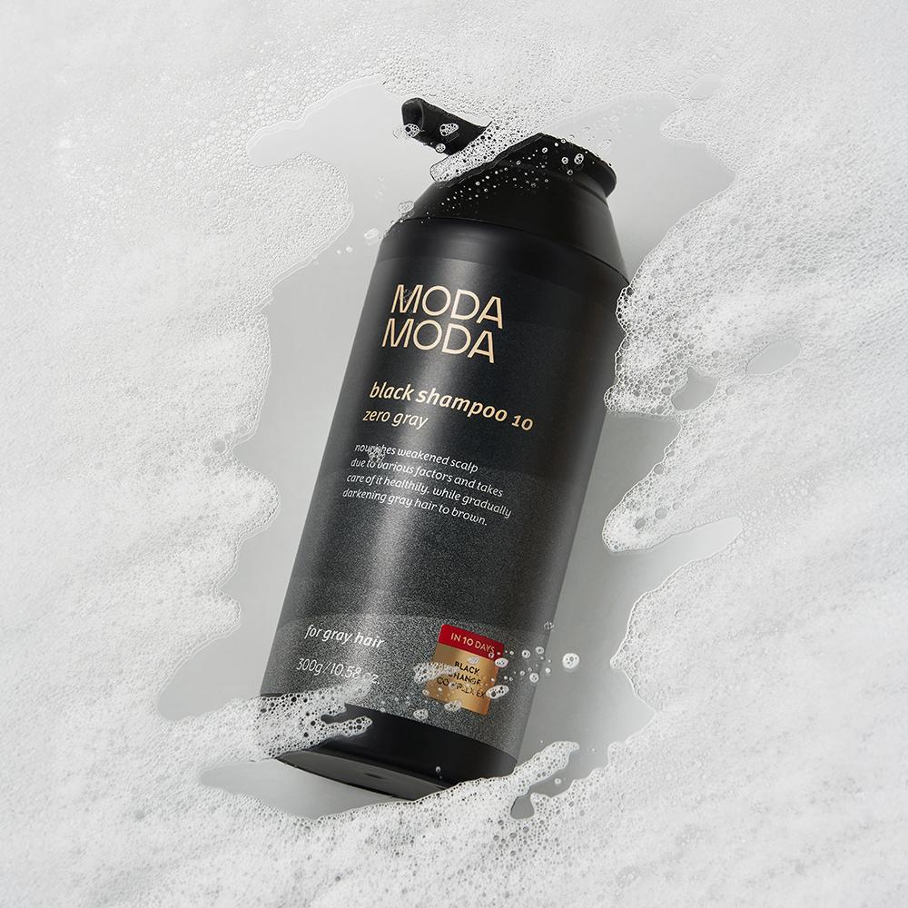 MODAMODA Zero Gray Black Shampoo 10 Gradual Gray Hair Color Care Shampoo 300g
