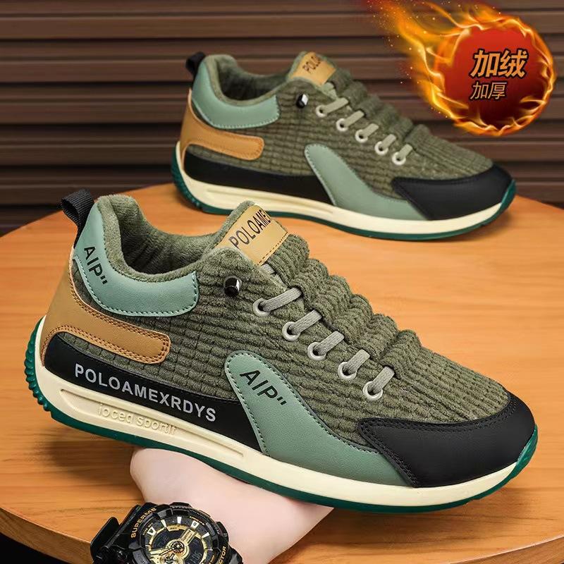 Live broadcast popular men's shoes, new lamp fleece core trend to keep warm, leisure sports men's autumn and winter pedal Forrest Gump tide shoes