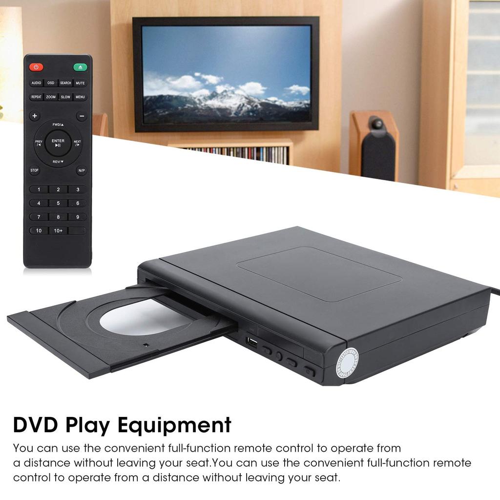 Home DVD Player, Durable DVD Player, Easy-to-use for Office Use, Black