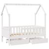 Kids  Bed with Drawers 80 X 170 Cm Solid Pine Wood