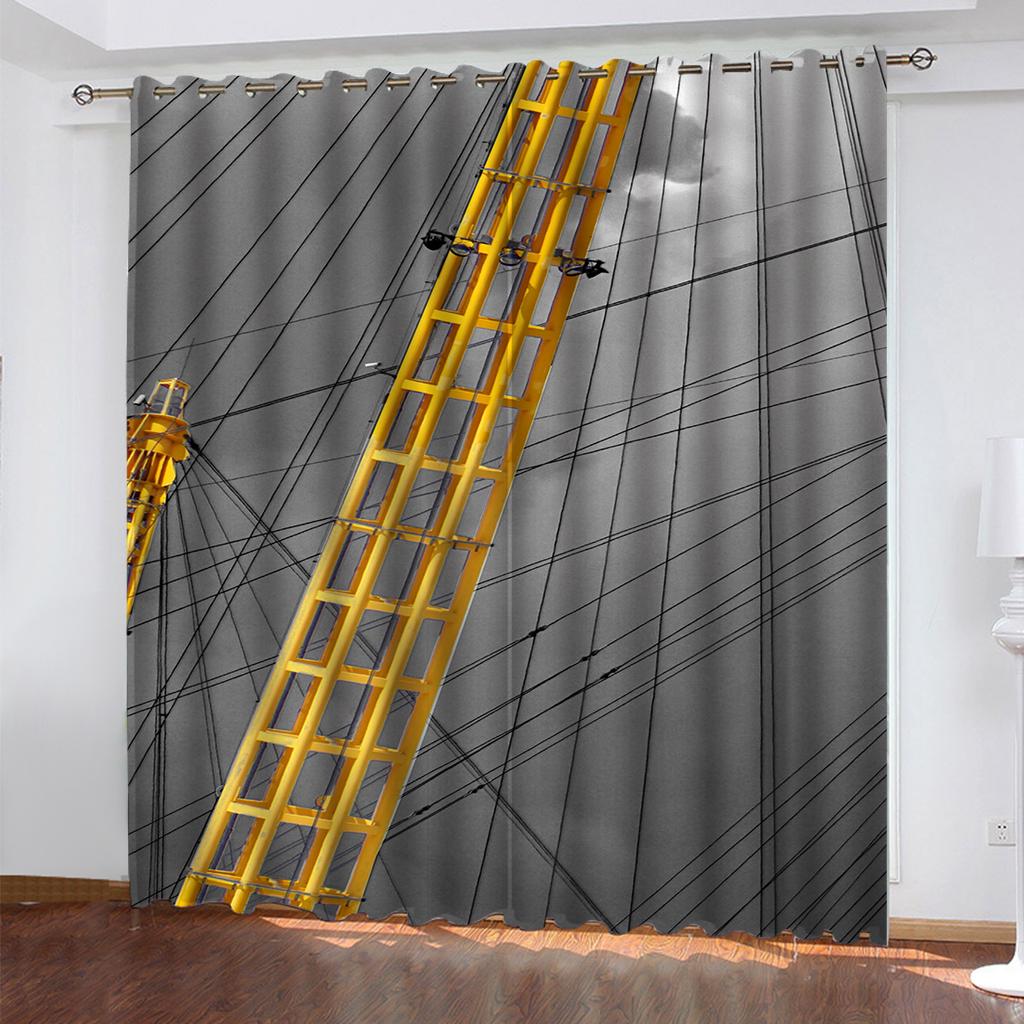 HUANZHUANG Tower of Paris Blackout France Curtains for Windows Living Room Luxury Curtains for Bedroom 2 Panels Decorative
