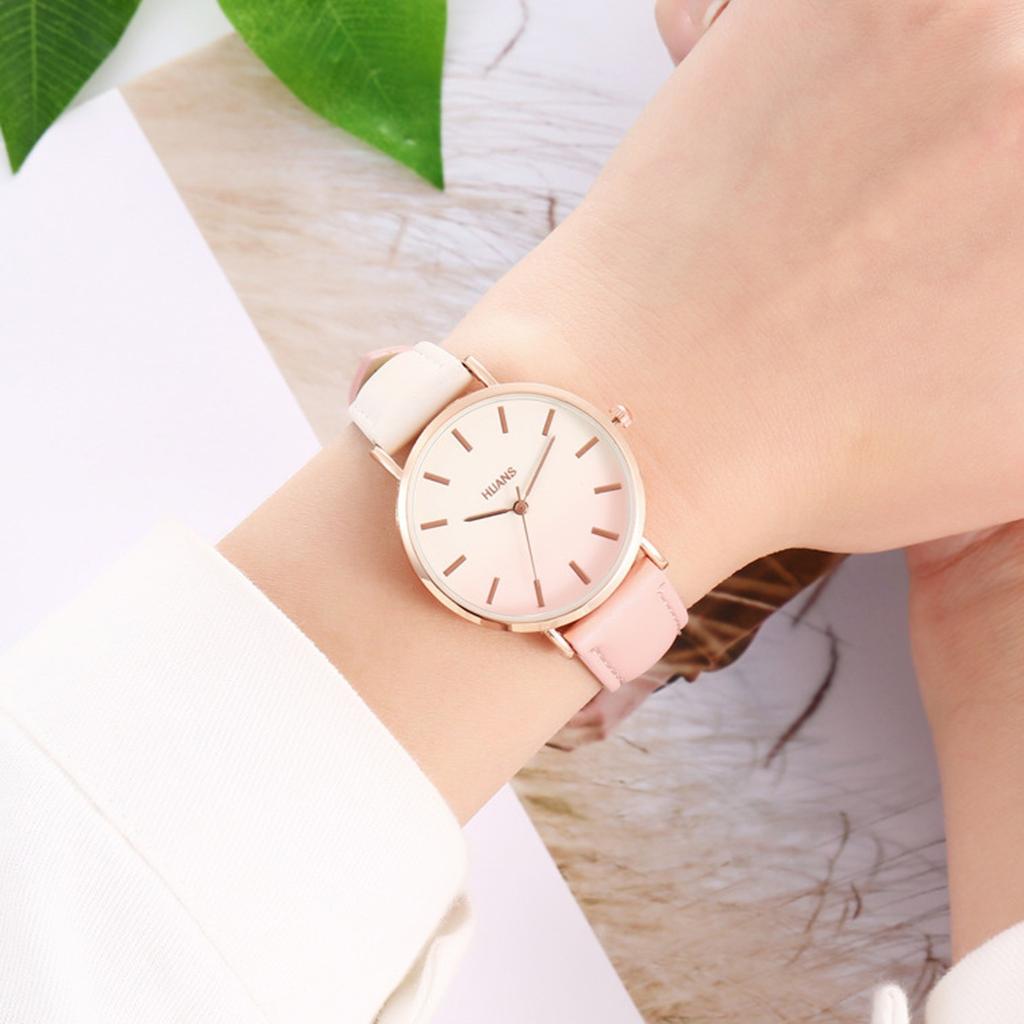 Fashion Pointer Watch Leather Wristband Women's Watch Quartz Watch