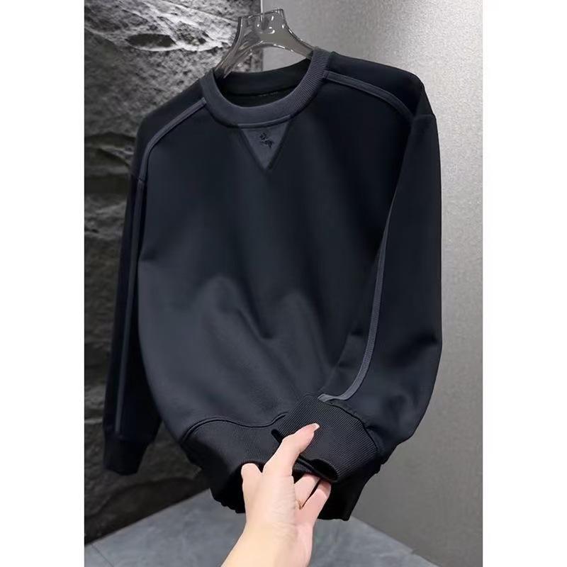Men s Korean Style Color Block Hoodie with Embroidered Horse Logo XL