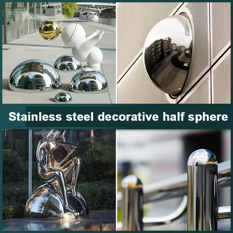 Stainless Steel Half Sphere, Smooth Finish, Spherical Decoration, Suitable for Various Venues, Holiday Decorations, Ornaments