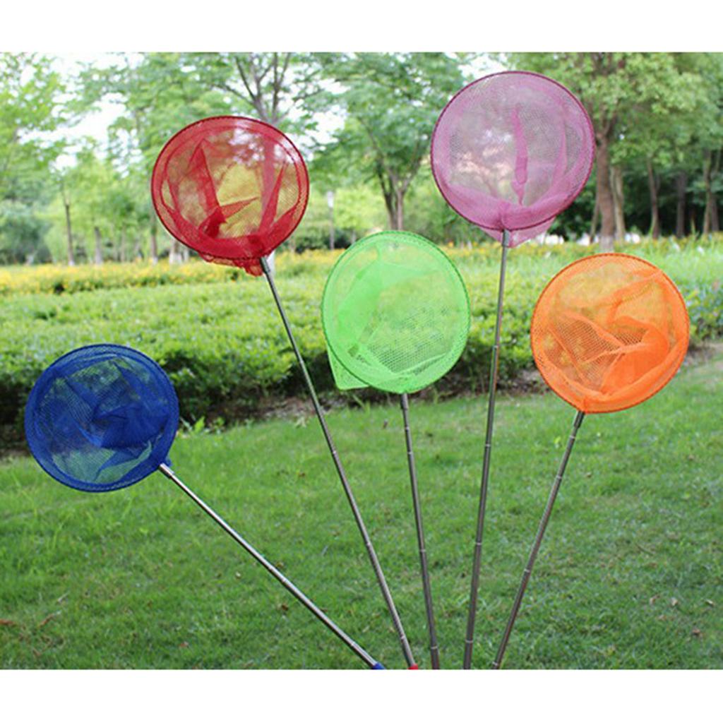 Folding Kids Fishing Net Lightweight Stainless Steel Extendable Butterfly Bug Catcher for Outdoor Pond Garden Exploration