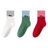 Female Autumn Casual Color Collision Lovely Embroidery Bacteriostatic Anti Odor Anti Pilling in The Tube Pile Socks
