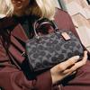 Coach Rowan 18 Reißverschluss Oben Signatur Schulter Crossbody Tasche Denim Tote Klein Damen Schwarz