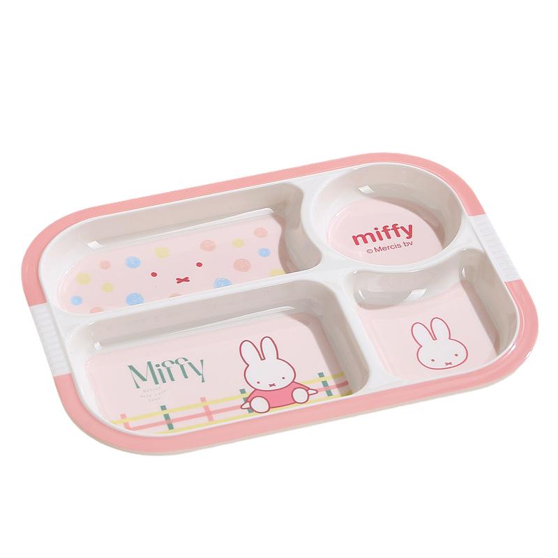 Miffy Rabbit & Bear Children's Melamine Cartoon Food Bowl & Plate Set