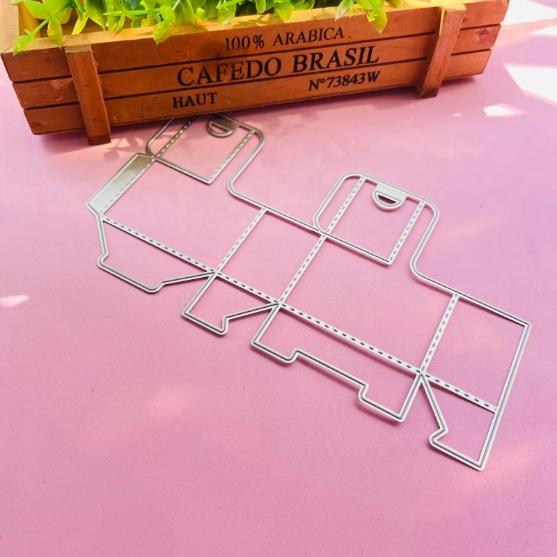 85AD 3D Hanging Hook Candy Gift Box Stitched Metal Cutting Dies Stencil DIY Handmade Folding for Case Embossing Tool Die Cuts