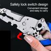 Foldable Crimper Peeler Pliers Electrician Wire Cable Cutter Wire Stripper Tool Multi-Purpose Press Stripper Crimping Plier Blue