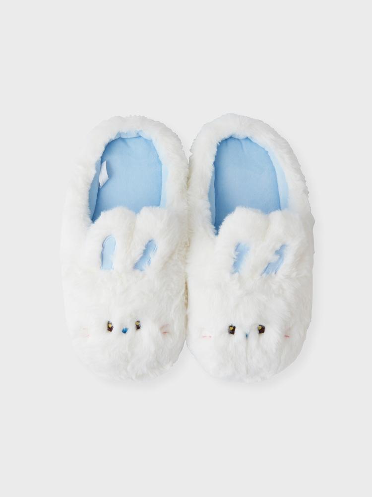 Line Friends Bunini Plush Room Shoes (White)