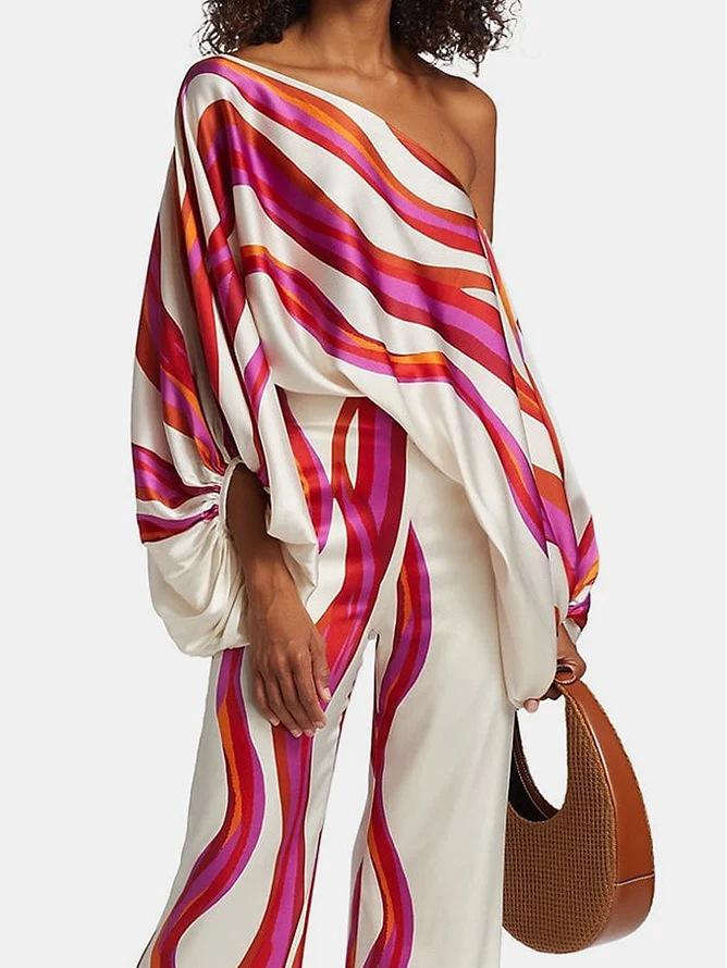 2024 Summer Women's Wide-Leg Long Pants Set - Slimming Casual Two-Piece Outfit