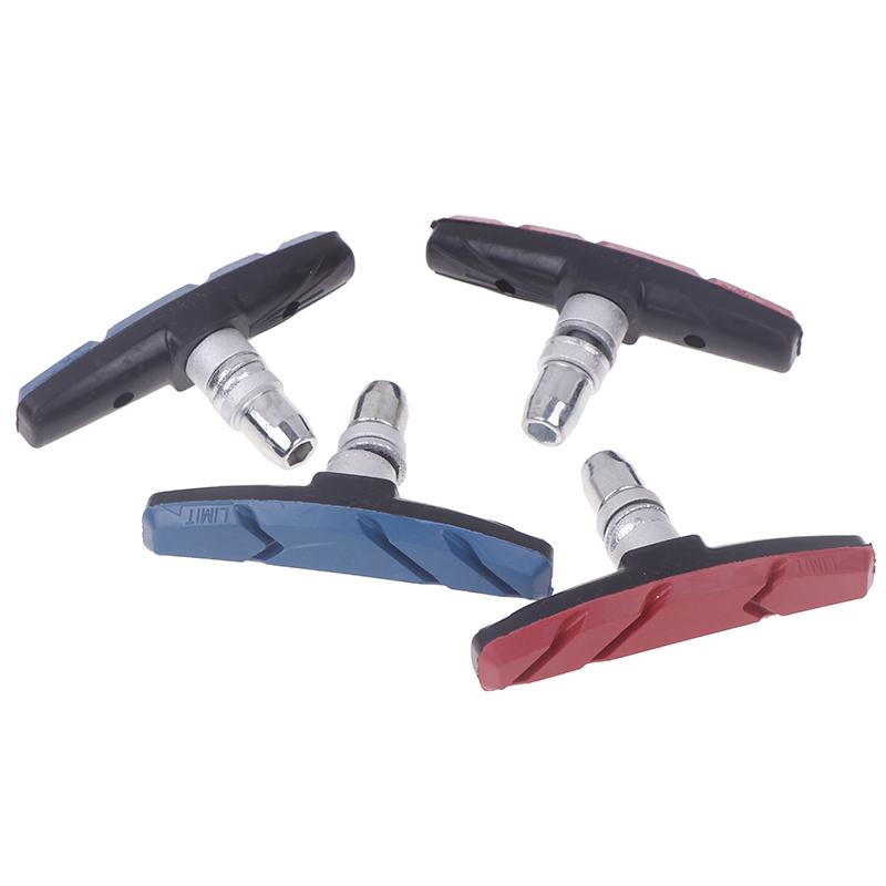 1Pair Bike Brake Pads V-Brake Rubber Road Bike Brake Holder Pads Shoes Blocks Rim Brake Anti-Resistance Cycling Accessories