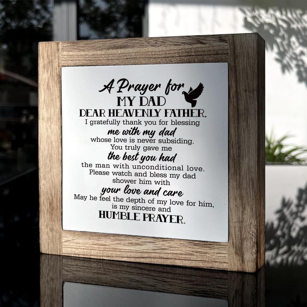 A Prayer for My Dad Sign for Father's Day, Wooden Box Signs for Home Decor, Farmhouse Decor for Dad Room, Sentimental Gift for Dad, Dad Birthday Gift