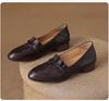 Scarpe singole francesi 2024 nuovo autunno a punta suola morbida pelle morbida tacco spesso scollate temperamento versatile scarpe Mary Jane da donna