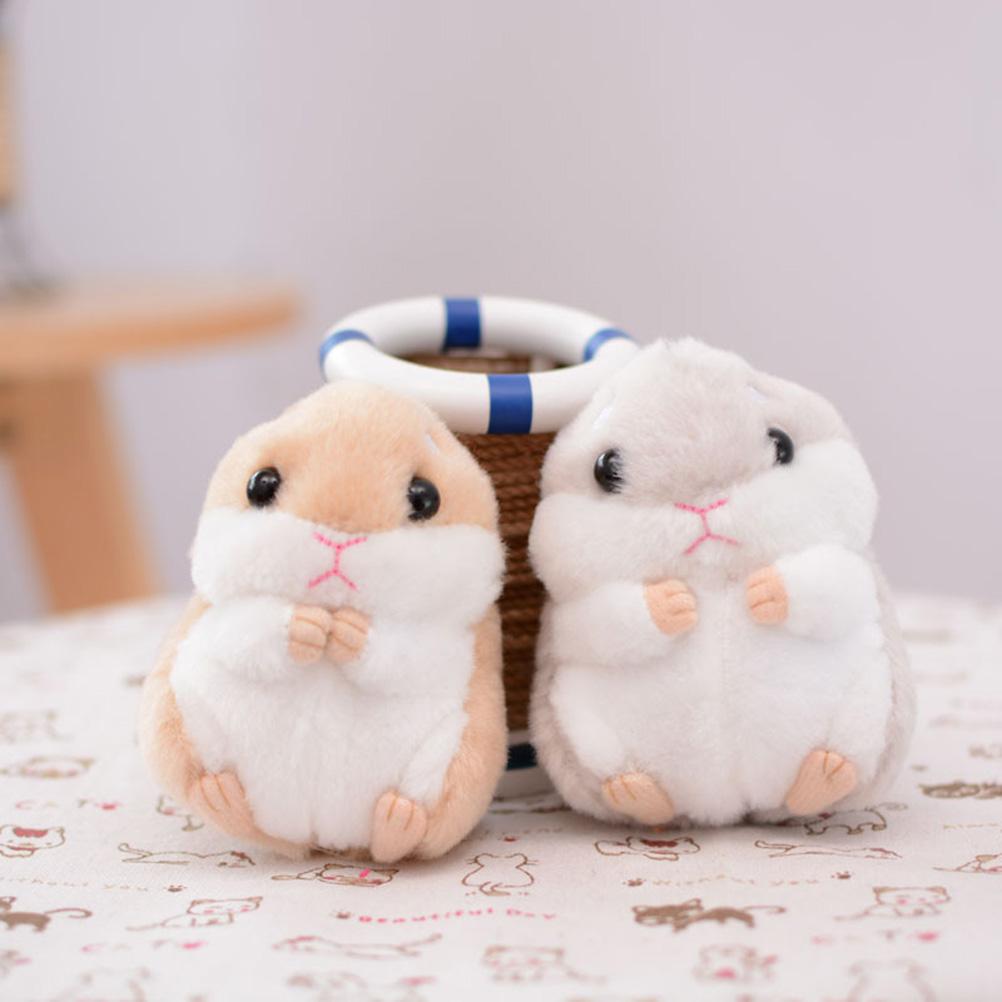 Cute Plush Hamster Doll Keychain Stuffed Animals Keyring Charm Handbag Pendant