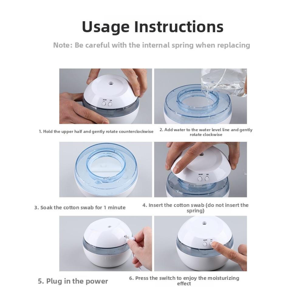 LED Night Light Aromatherapy Humidifier Quiet Operation Large Capacity Water Tank for Bedroom Living Room Office