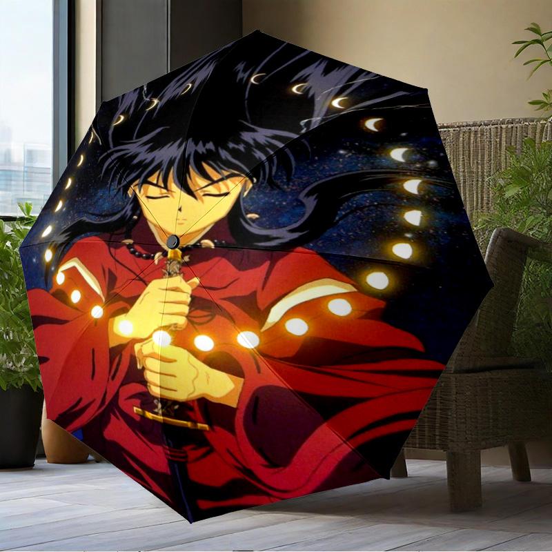 Anime Sessho-maru Umbrella Folding Umbrella, Automatic Umbrella 8-Frame for Travel, Camping Use Gift for Halloween Christmas